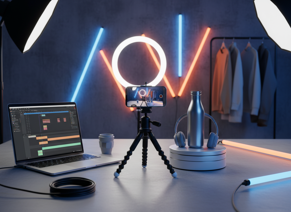 Short-form video marketing concept